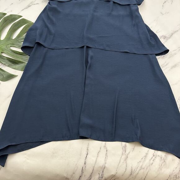 Banana Republic Womens Tiered Maxi Dress Size 12 New Navy Blue Flutter Layers - Picture 4 of 10